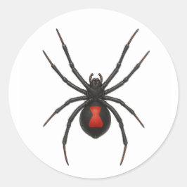 Adesivo Redondo Atenção da Viúva: Aranha-Viúva Negra