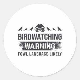 Adesivo Redondo Atenção De Aves À Linguagem De Fogueira Prováv