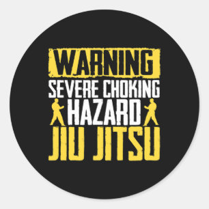 Adesivo Redondo Atenção Eu Posso Jiu Jitsu Lutador Judô Arte Marci