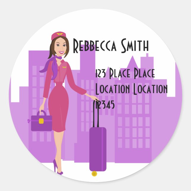 Adesivo Redondo Atendedor de Voo Fabuloso (Frente)