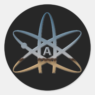 Adesivo Redondo Atheist "Atom" Stickers