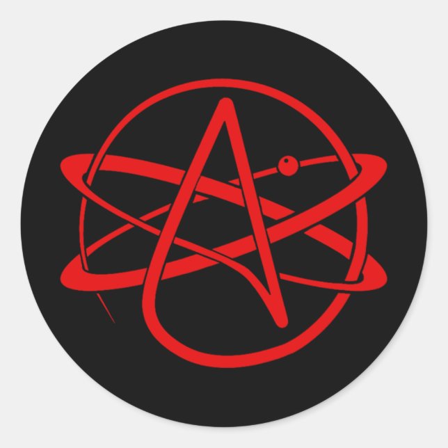 Adesivo Redondo Atheist New Logo Red (Frente)