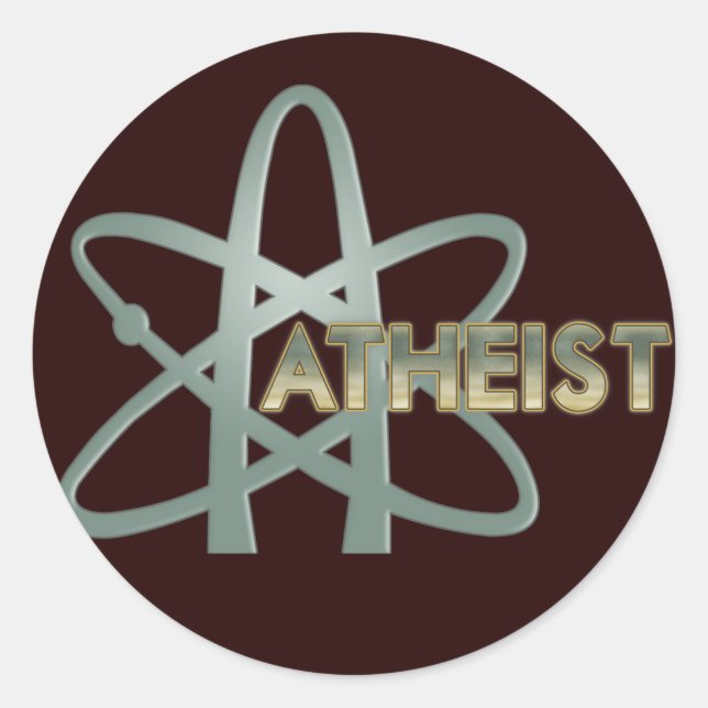 Adesivo Redondo Atheist (símbolo ateu americano) Stickers (Frente)