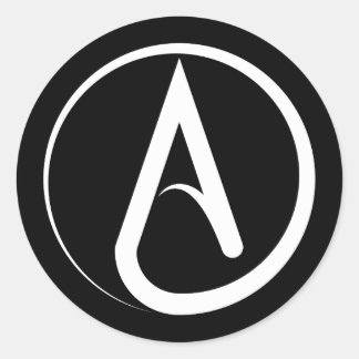 Adesivo Redondo Atheist Symbol White