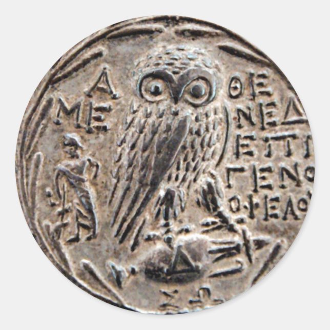Adesivo Redondo Athens Silver Tetradrachm (Frente)