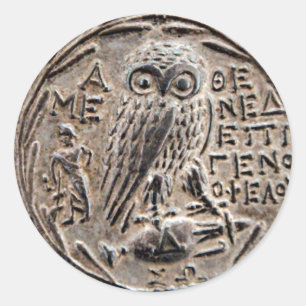 Adesivo Redondo Athens Silver Tetradrachm