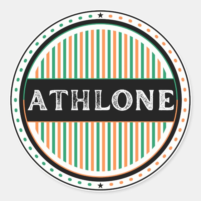Adesivo Redondo Athlone City Pride Emblem – Irish Identity (Frente)