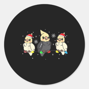 Adesivo Redondo Atiel Bird No Natal Luzes Engraçadas Pet Xmas Gift