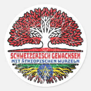 Adesivo Redondo Ätiopien Ätiopisch Schweizer Schweiz Baum Wurzel