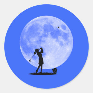 Adesivo Redondo Atirar Na Lua Os Objetivos Femininos Golfer