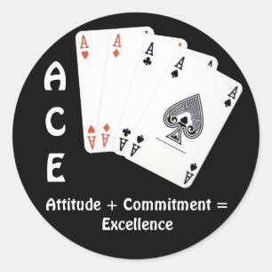 Adesivo Redondo Atitude ACE + Compromisso = Excelência