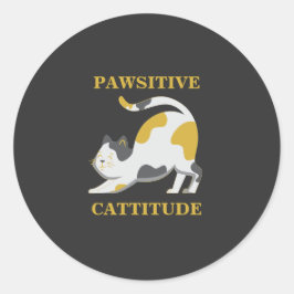 Adesivo Redondo Atitude Felina Positiva