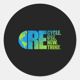 Adesivo Redondo Ativação ambiental Reutilizar Reciclar Renovar Rep