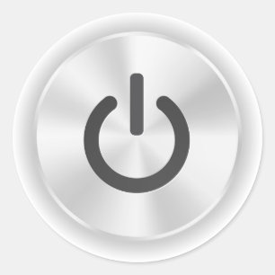 Adesivo Redondo Ativar Botão Engraçado Da Cinza