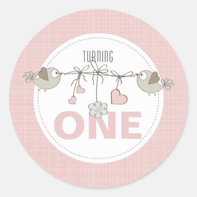 Adesivo Redondo Ativar uma Festa de aniversário (Frente)