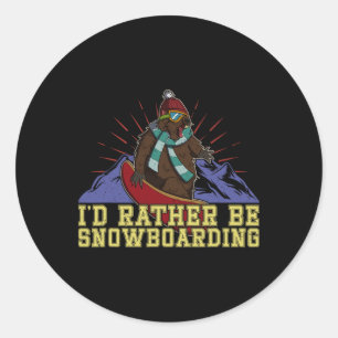 Adesivo Redondo Atividade Competitiva do Snowboard Skiing Snowboar