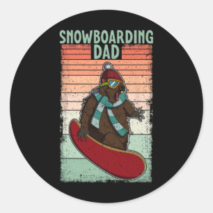Adesivo Redondo Atividade Competitiva do Snowboard Skiing Snowboar