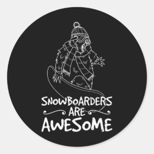 Adesivo Redondo Atividade Competitiva do Snowboard Skiing Snowboar