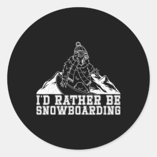 Adesivo Redondo Atividade Competitiva do Snowboard Skiing Snowboar