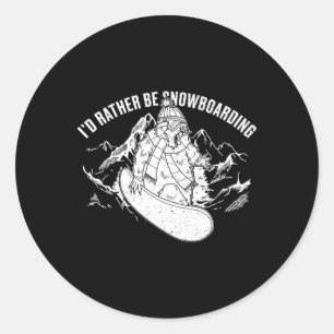 Adesivo Redondo Atividade Competitiva do Snowboard Skiing Snowboar