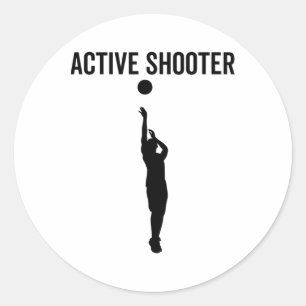 Adesivo Redondo Ativo Atirador Espetáculo Engraçado Esporte Humor