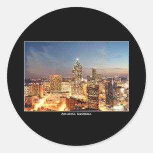 Adesivo Redondo Atlanta, Geórgia na noite - skyline bonita