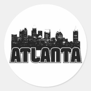 Adesivo Redondo Atlanta Skyline