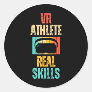 Adesivo Redondo Atleta de Realidade Virtual Geeks Gamer Jogos de V