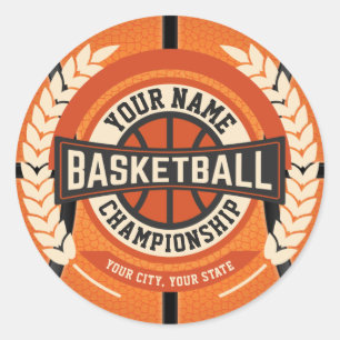 Adesivo Redondo Atleta Personalizado do Jogador da Equipe de Basqu