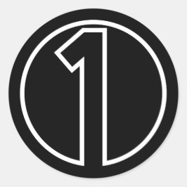 Adesivo Redondo Atletas Forma do círculo Número 1