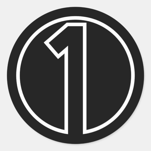 Adesivo Redondo Atletas Forma do círculo Número 1 (Frente)