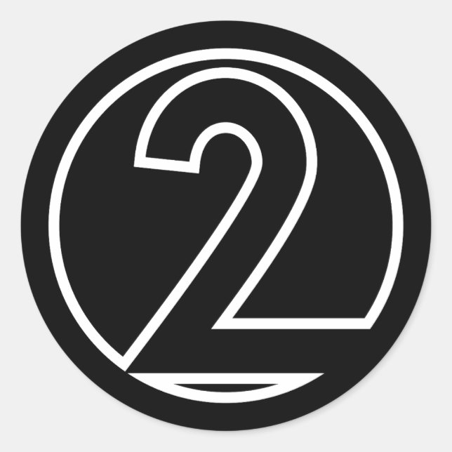 Adesivo Redondo Atletas Forma do círculo Número 2 (Frente)