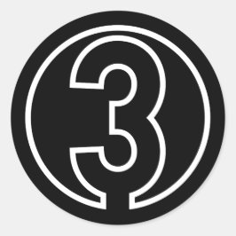 Adesivo Redondo Atletas Forma do círculo Número 3