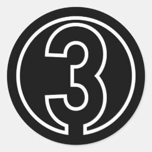 Adesivo Redondo Atletas Forma do círculo Número 3