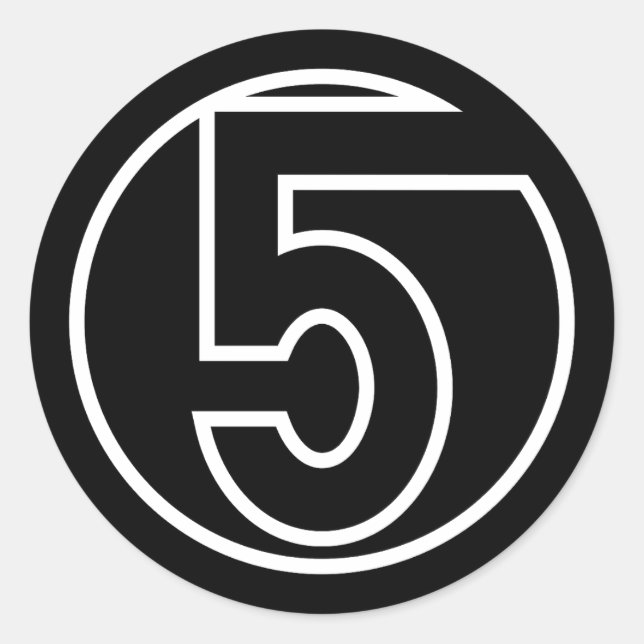 Adesivo Redondo Atletas Forma do círculo Número 5 (Frente)