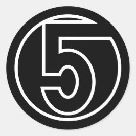 Adesivo Redondo Atletas Forma do círculo Número 5