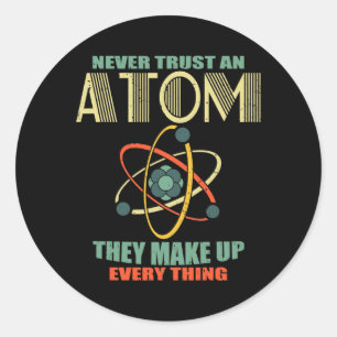 Adesivo Redondo Atom Art Men Stem Molecule Chemistry