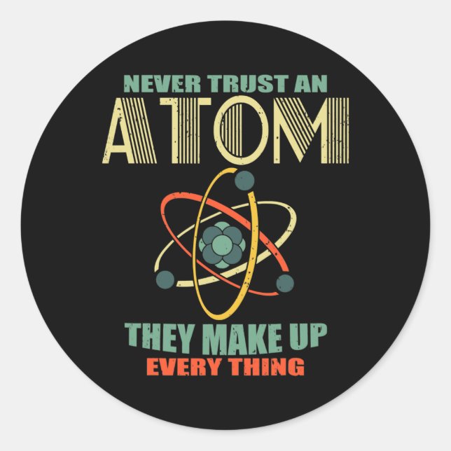Adesivo Redondo Atom Art Men Stem Molecule Chemistry (Frente)
