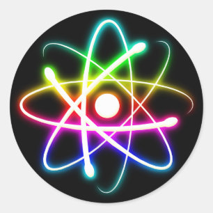 Adesivo Redondo Atom brilhante colorido   Ofertas de Geek