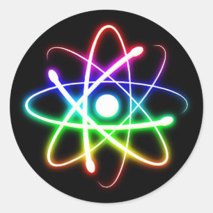 Adesivo Redondo Atom brilhante colorido   Ofertas de Geek
