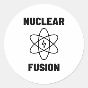 Adesivo Redondo Atom de Fusão Nuclear