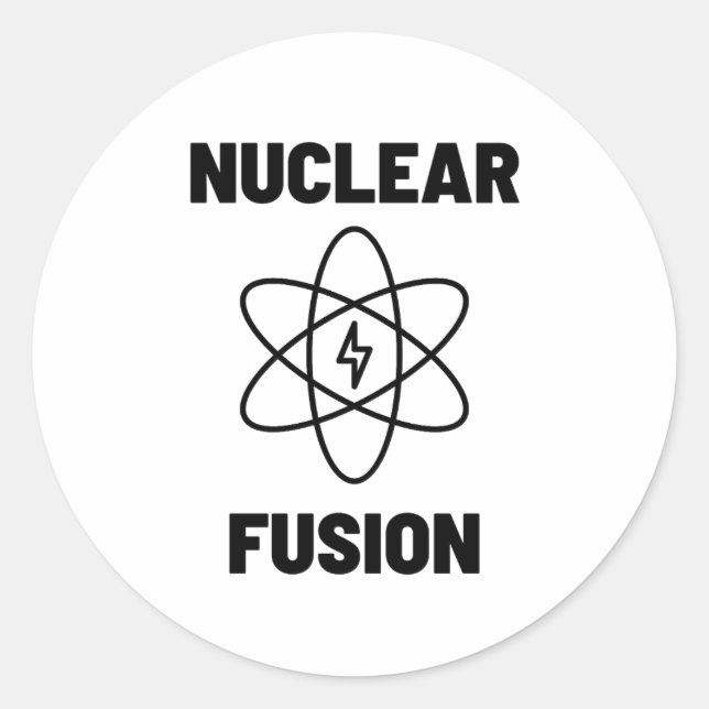 Adesivo Redondo Atom de Fusão Nuclear (Frente)