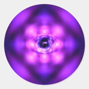 Adesivo Redondo Átomo de incandescência roxo