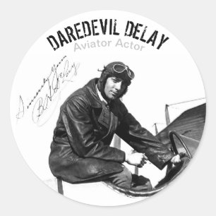 Adesivo Redondo Ator aviador DAREDEVIL DeLAY - Folha Decal