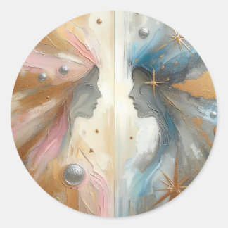 Adesivo Redondo Atração do Abstrato Impressionismo Art Sticker
