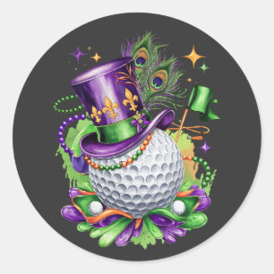 Adesivo Redondo Atrativo Mardi Gras Mix Golf Costume Festivo