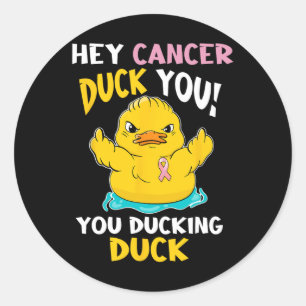 Adesivo Redondo Atrevida Duckie - Guerreiro do Cancer da Mama