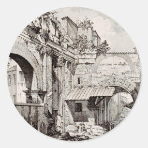Adesivo Redondo Átrio do Pórtico de Otávia em Roma