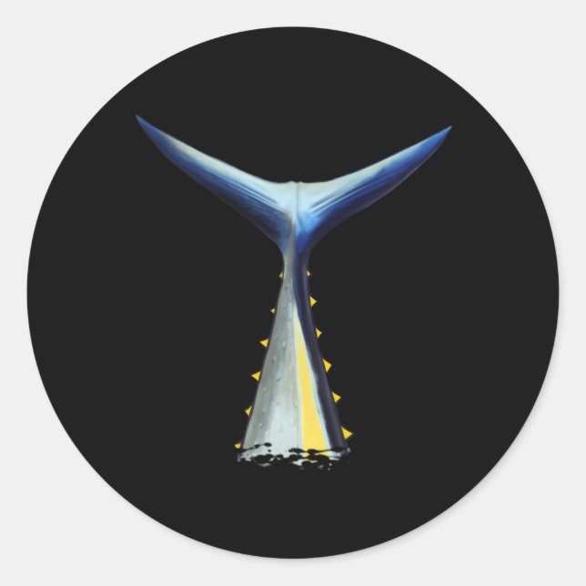 Adesivo Redondo Atum do Atum do Mar Profundo (Frente)