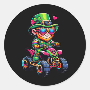 Adesivo Redondo Atv 4 Wheeler Leprechaun Kids Mens Womens Rua Patr